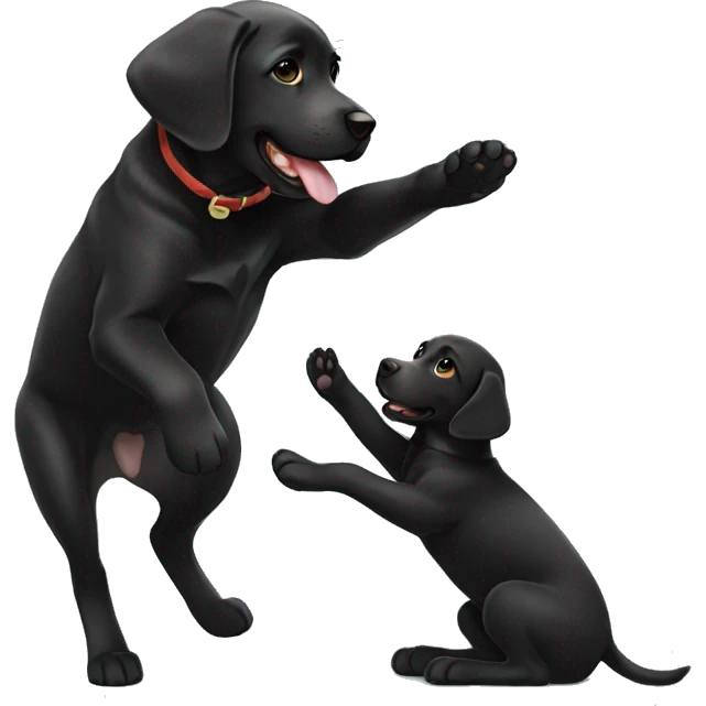 black labrador puppy high five emoji