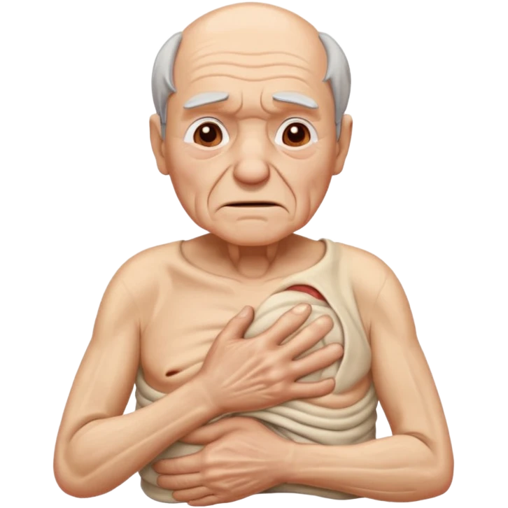 OLD MAN HOLDING HIS RIB IN PAIN emoji
