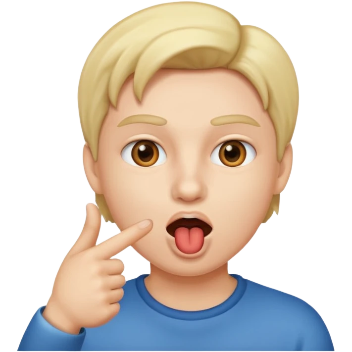 pointing in mouth  emoji