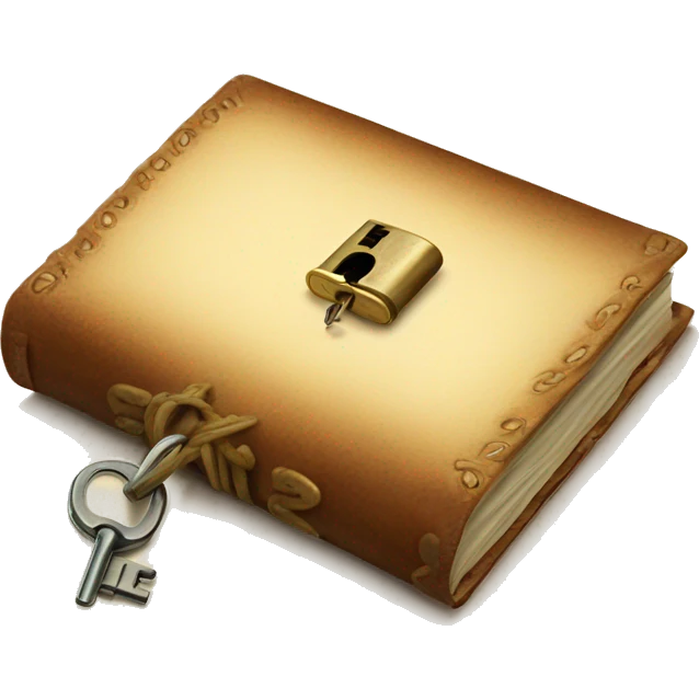 vintage diary with lock and key emoji