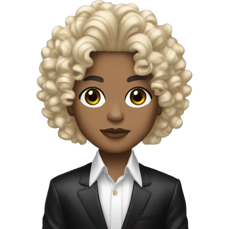 Realistically Detailed Lightskin Black Michael Jackson Curls emoji