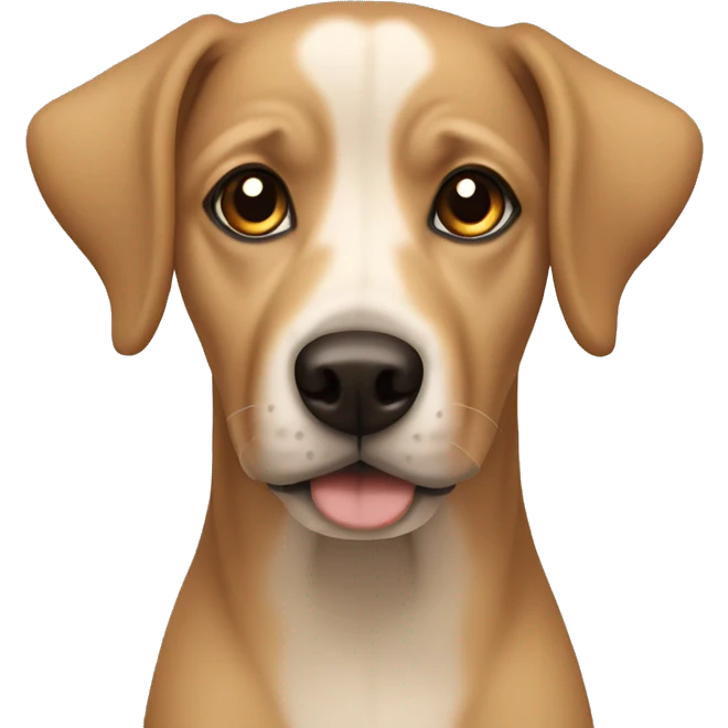 mixed breed beige brown eyes dog emoji