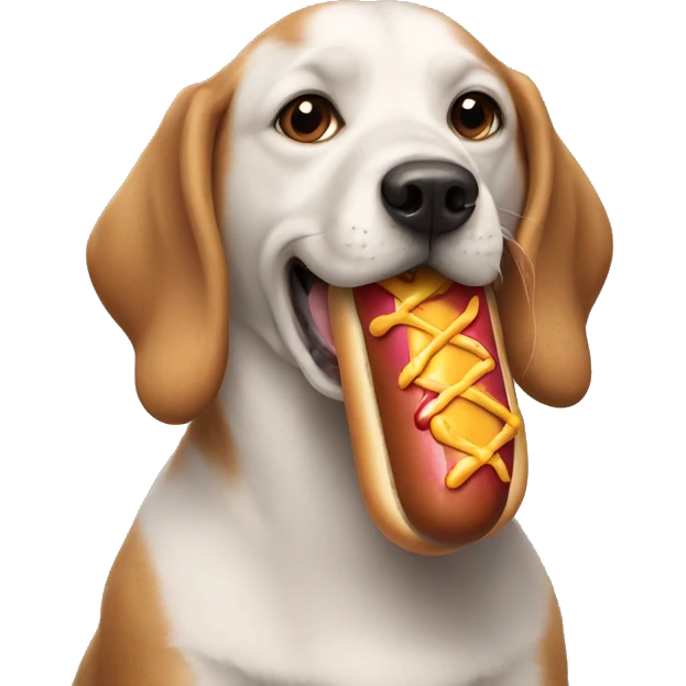 Dog eating hot dog  emoji