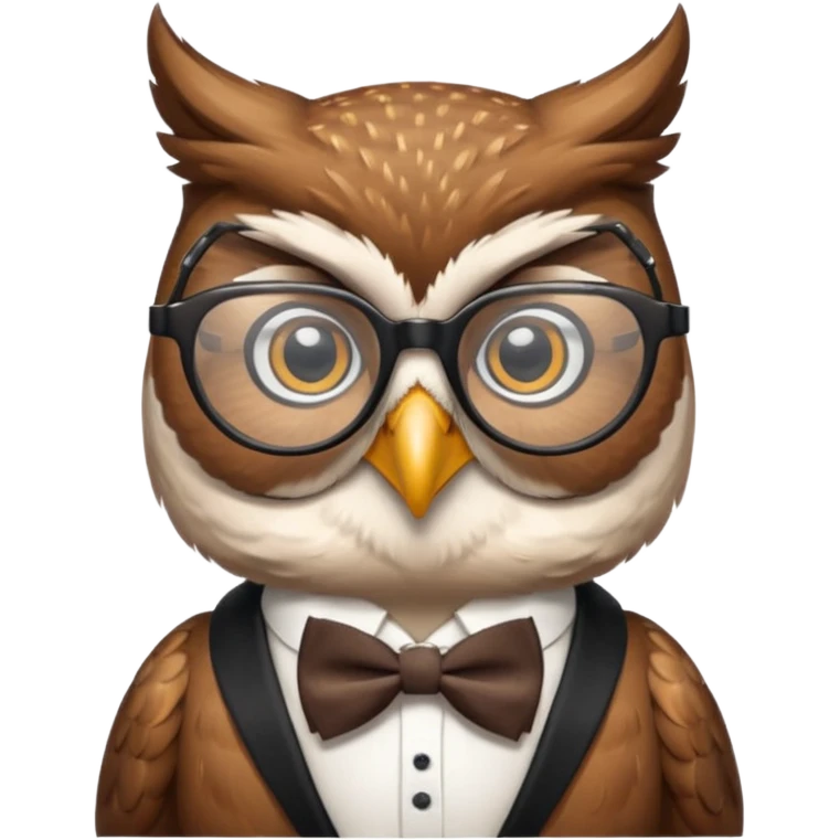 owl wearing bow tie with glasses emoji