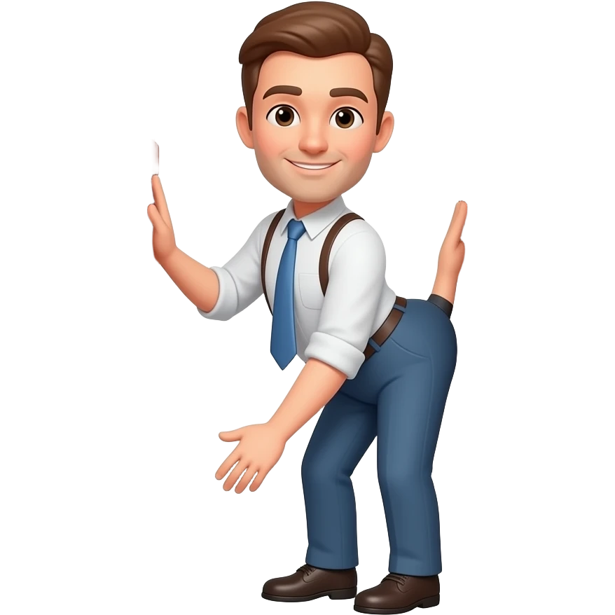 Kırmızı tuğlalı iki duvar arasına kalçası sıkışan adam emoji