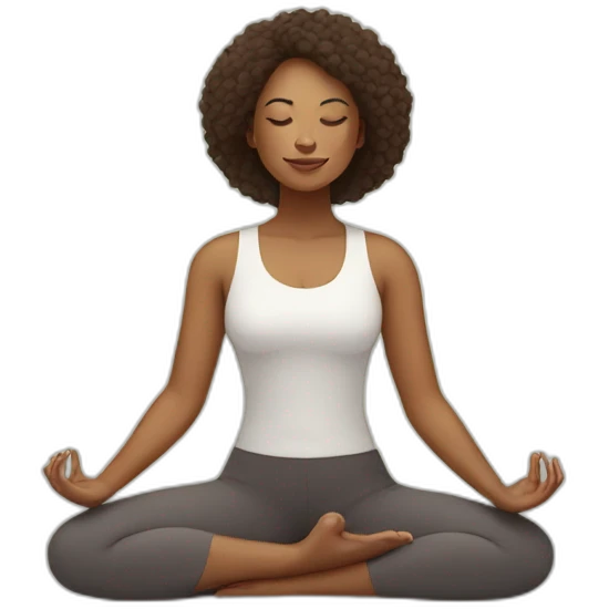 Peaceful woman doing yoga emoji