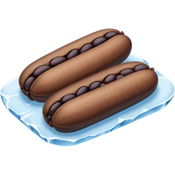 three brown beans not on a step and cover them in a layer of ice not with cubes on it not hot dogs black beans emoji