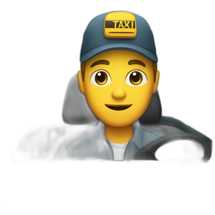 Taxi driver inside of car emoji
