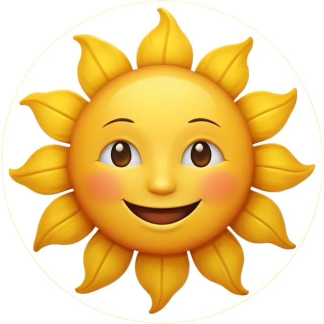 smiling sun emoji, simple, cheerful emoji