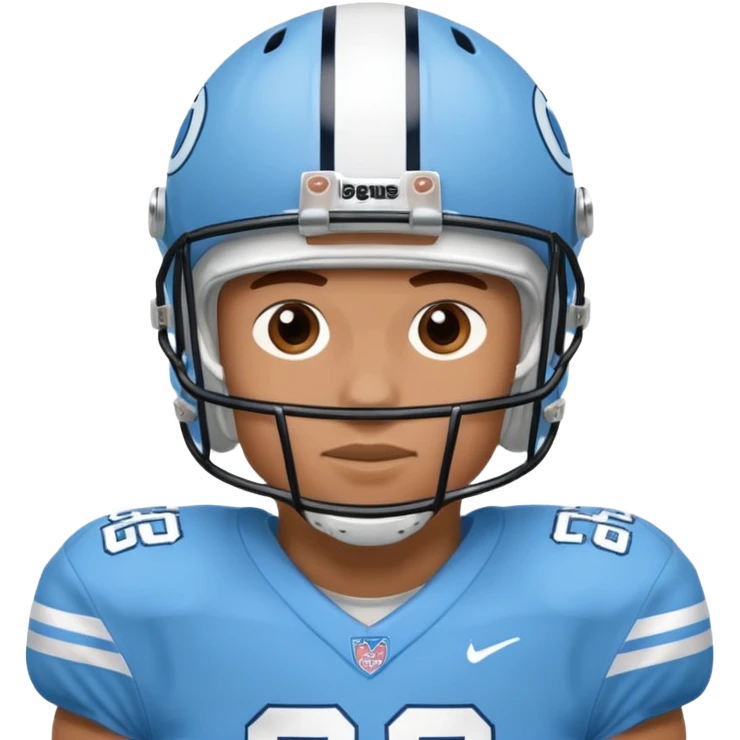 college football player Carolina Blue emoji