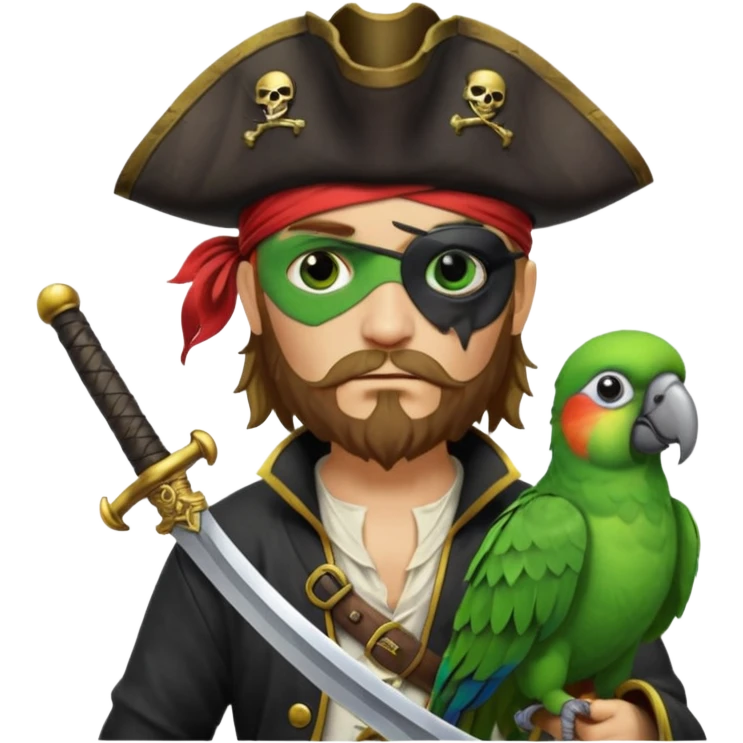 pirate and parrot emoji