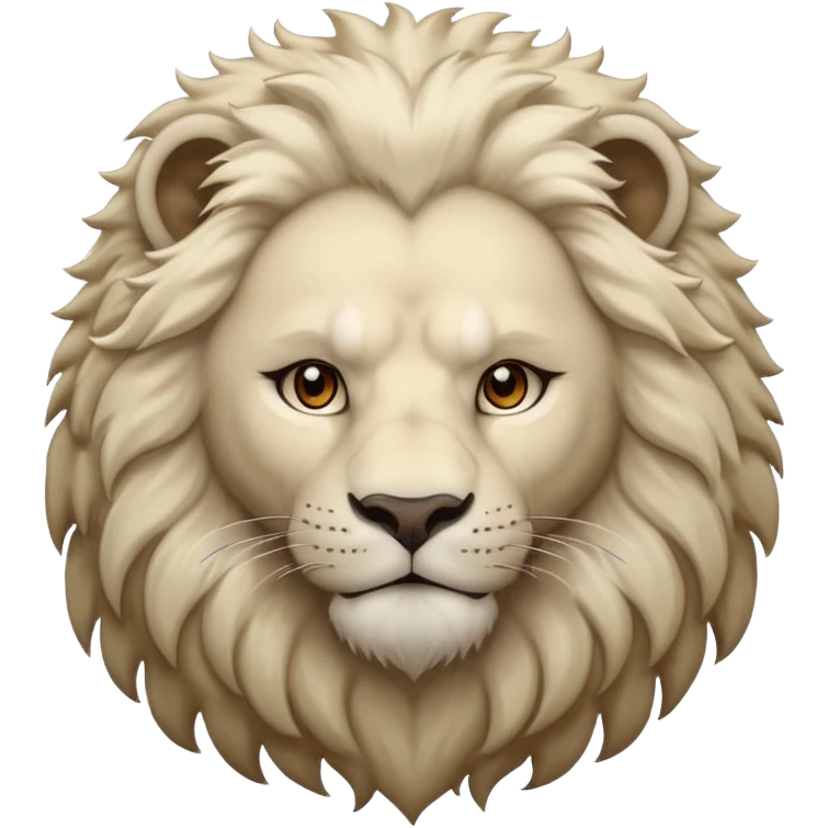 White lion with light brown eyes emoji