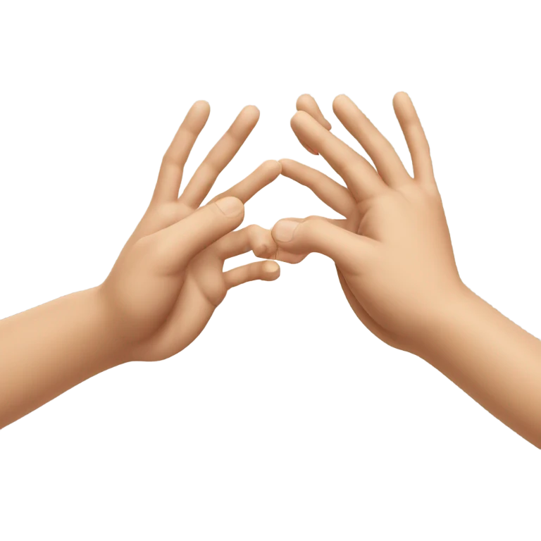 Hand tap with hand emoji