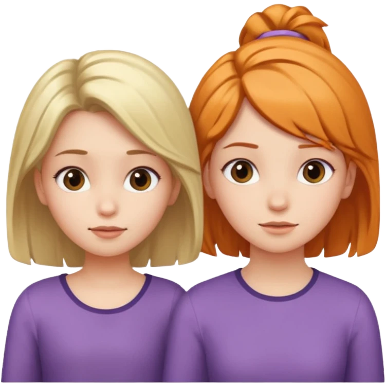 a woman and a young girl next to each other, matching hairstyles and expressions emoji