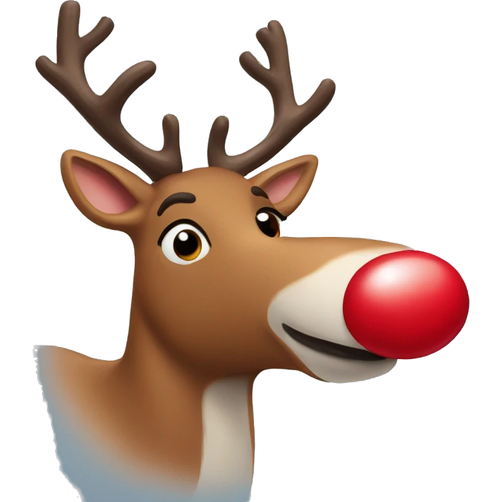 Rudolph, the red nose, reindeer emoji