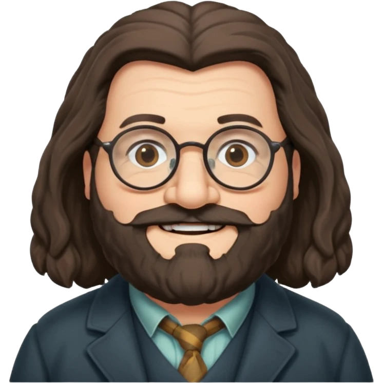 Professor Rubeus Hagrid wearing glasses emoji