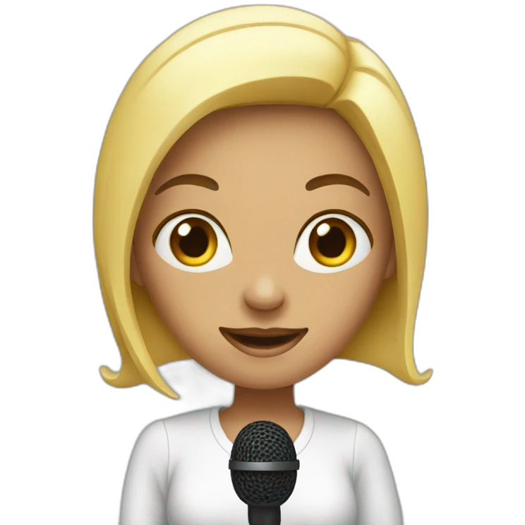 woman with a mic emoji