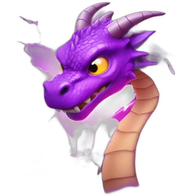 purple dragon with a lightning emoji