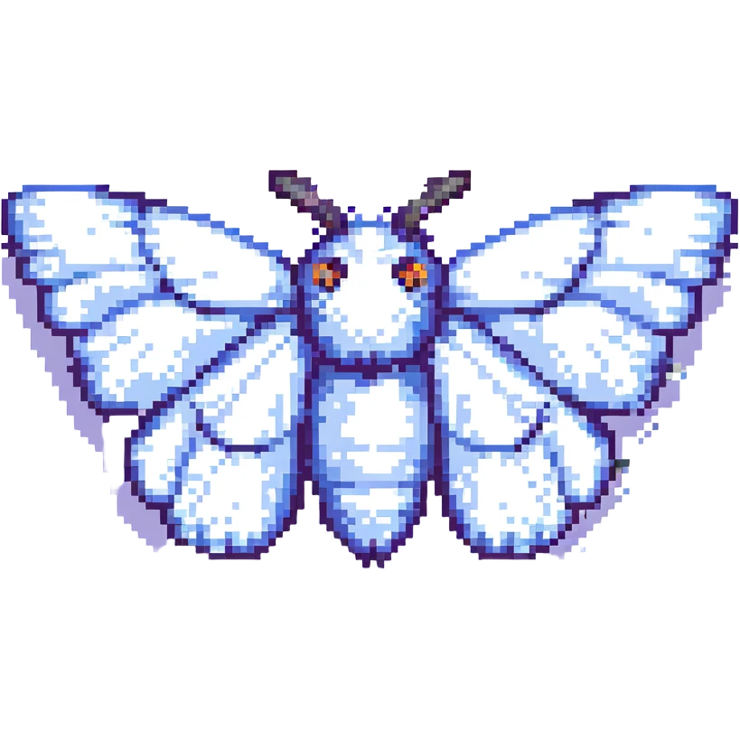 pixel art fluffy moth emoji