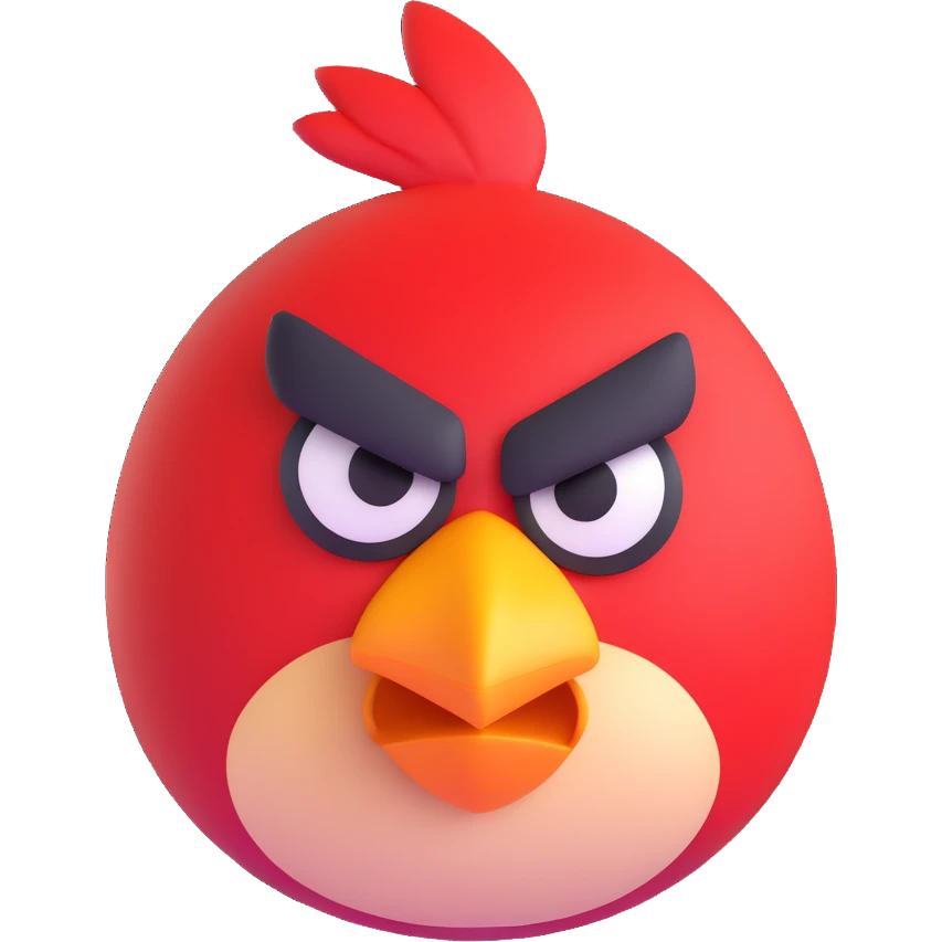 red angry bird emoji
