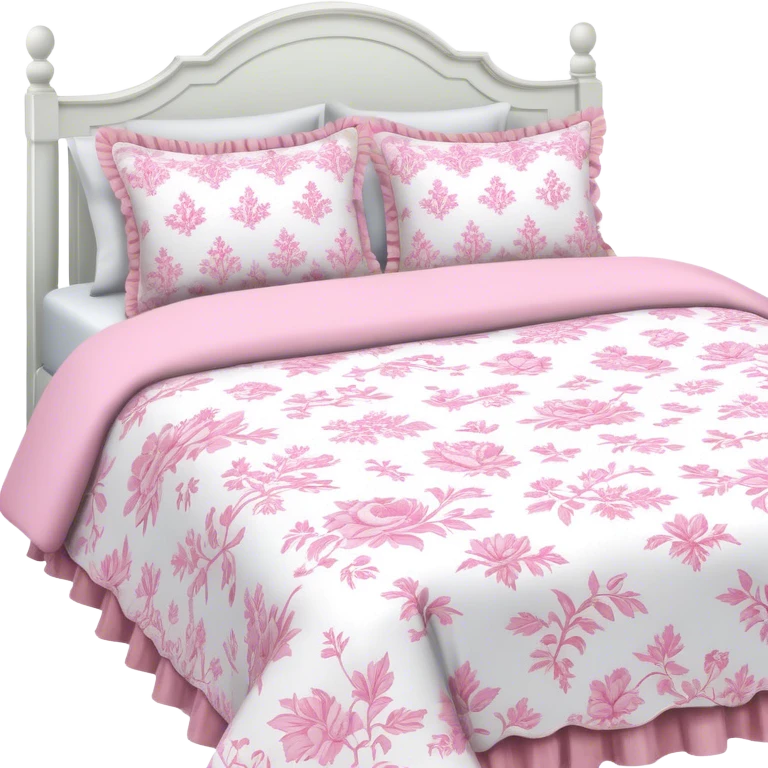 Girly pink toile bedding emoji