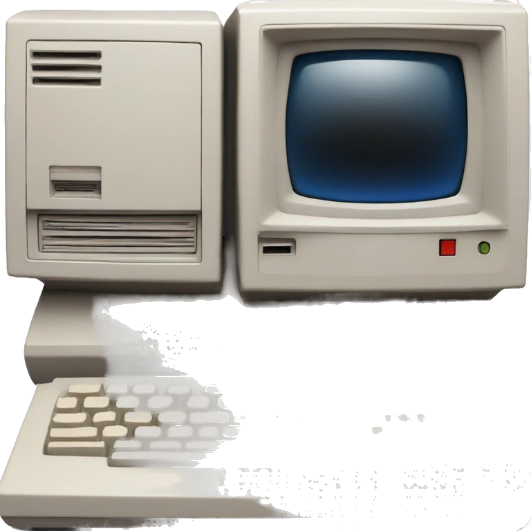80's computer with an arrow on the screen emoji