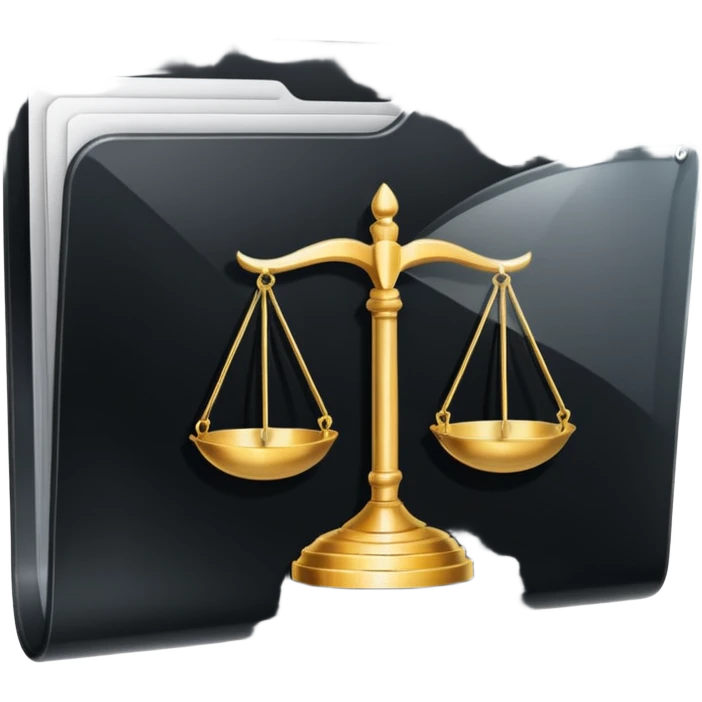 black transparent folder with a law logo  emoji