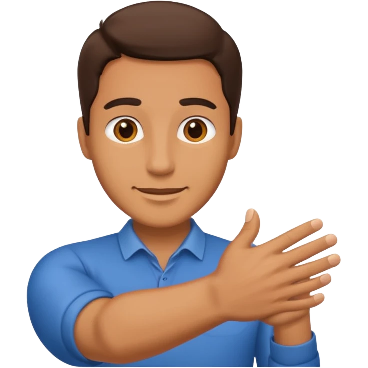 shaking his hands emoji