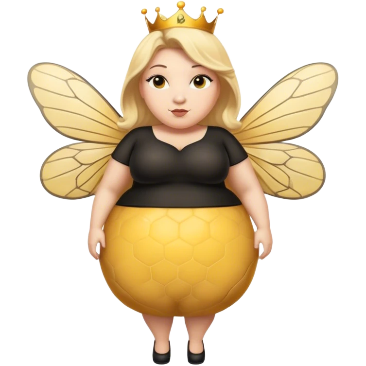Full Body  plus size Queen bee woman with  blonde hair and big nose emoji