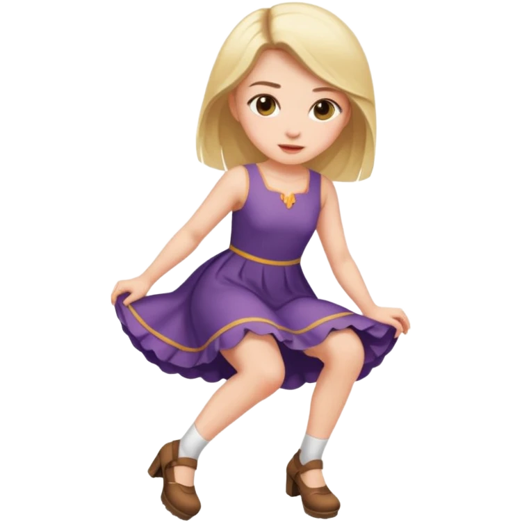 Beautiful girl with one knee down emoji