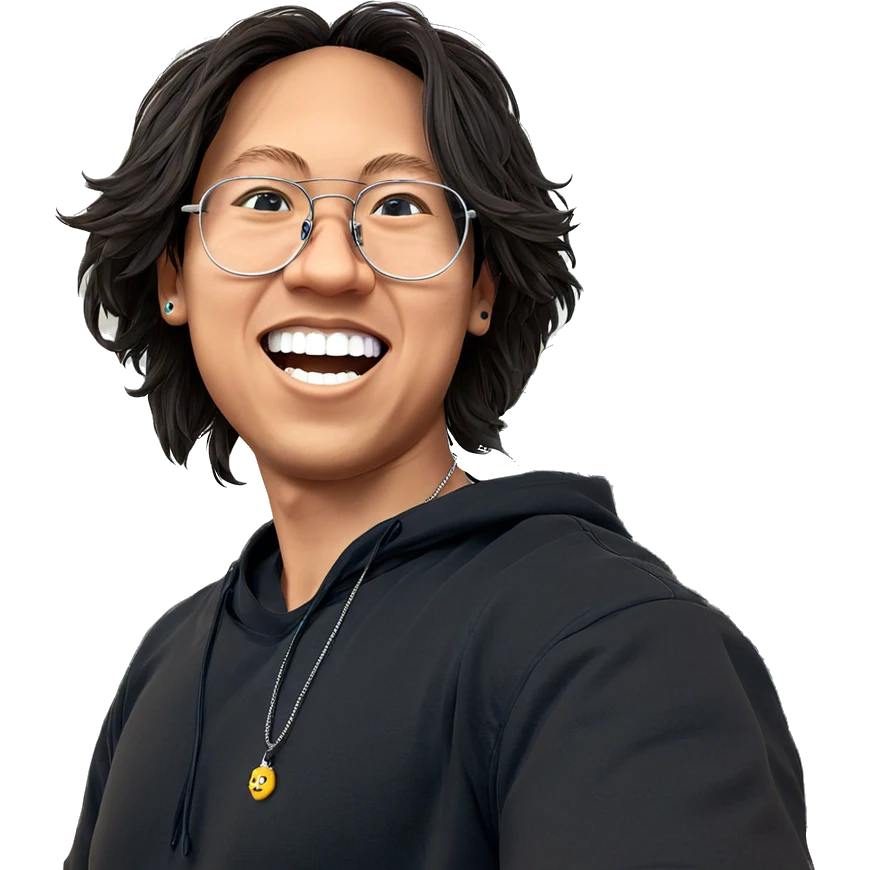 boy with glasses and necklace emoji