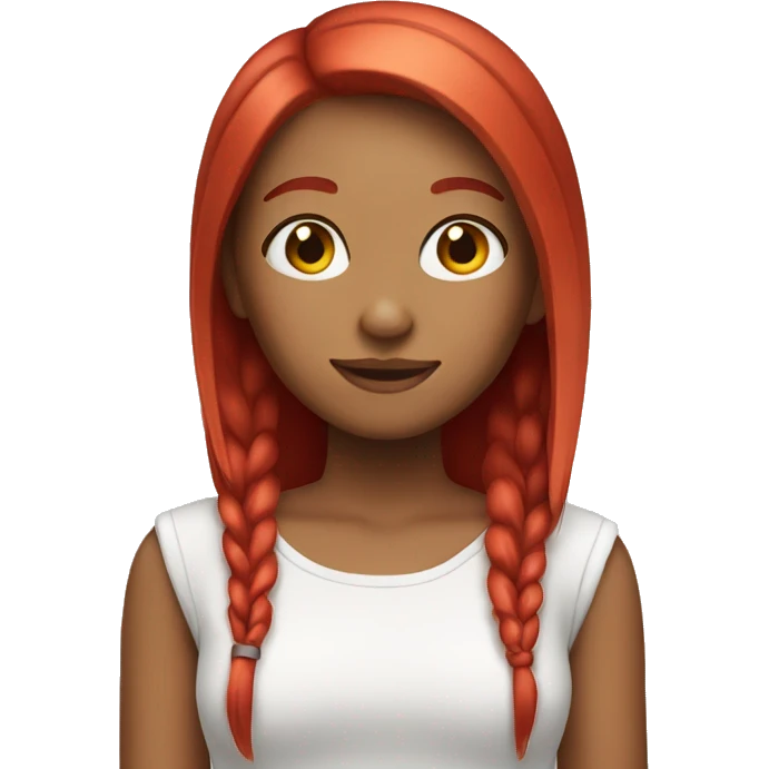 Cute girl with red straight hair emoji