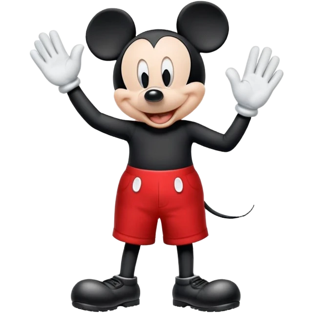 classic Mickey Mouse waving emoji