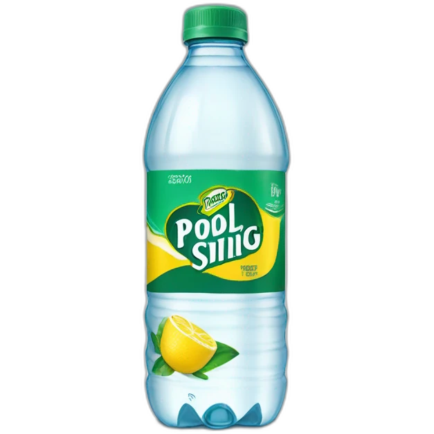 yellow water in a poland spring water bottle laying on it's side emoji