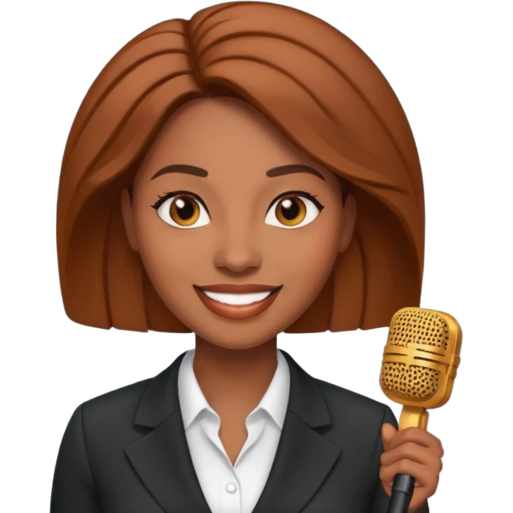 Public Speaker black woman  emoji