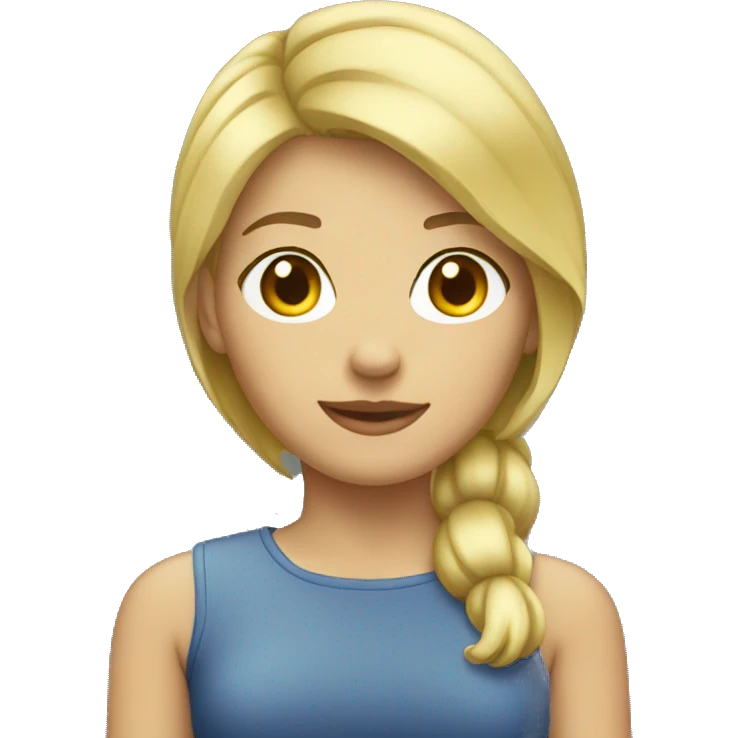 blonde girl with short hair half body  emoji