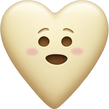 Cream heart emoji