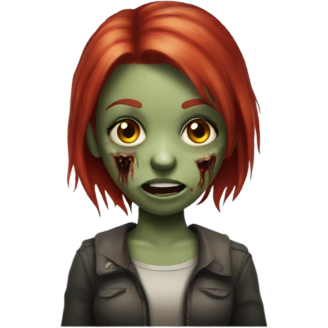 zombie girl with red hair emoji