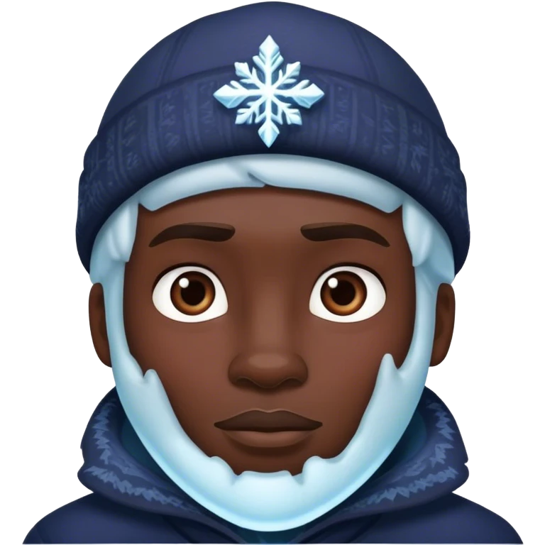 Black man frozen emoji
