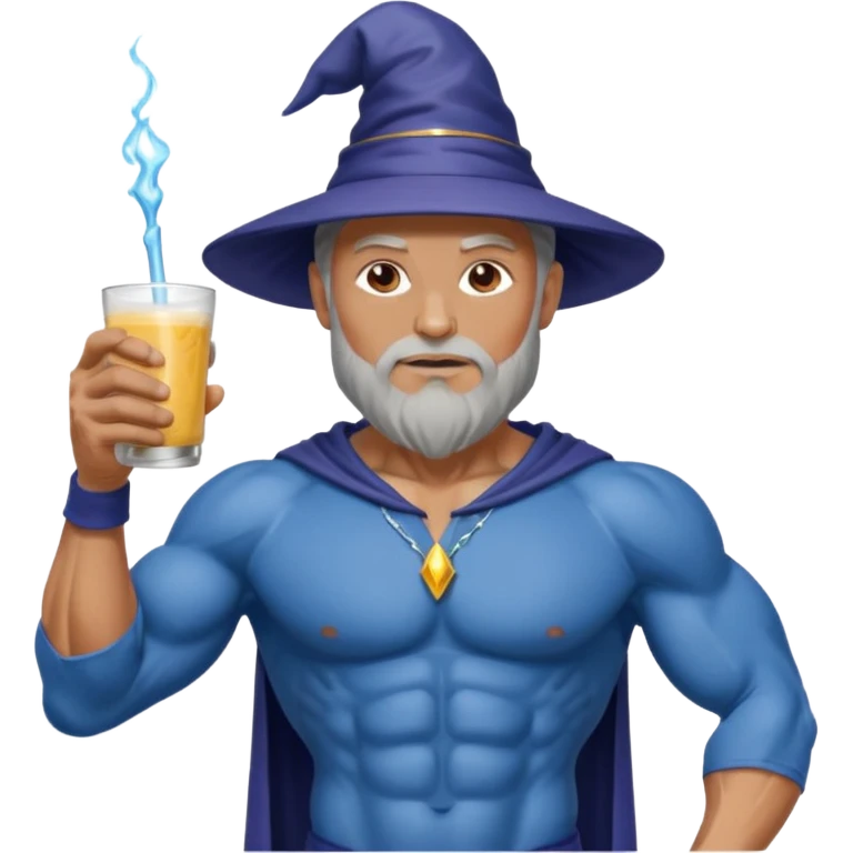 wizard working out and drinking protain emoji