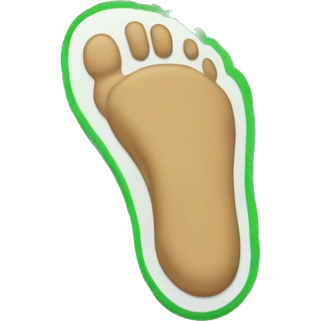 foot stepping on green lawn patch emoji