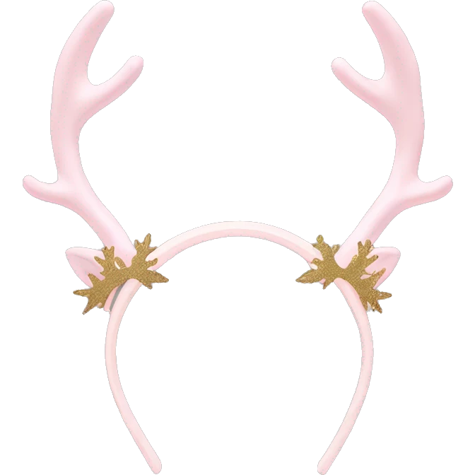 pale pink and gold reindeer antler headband emoji
