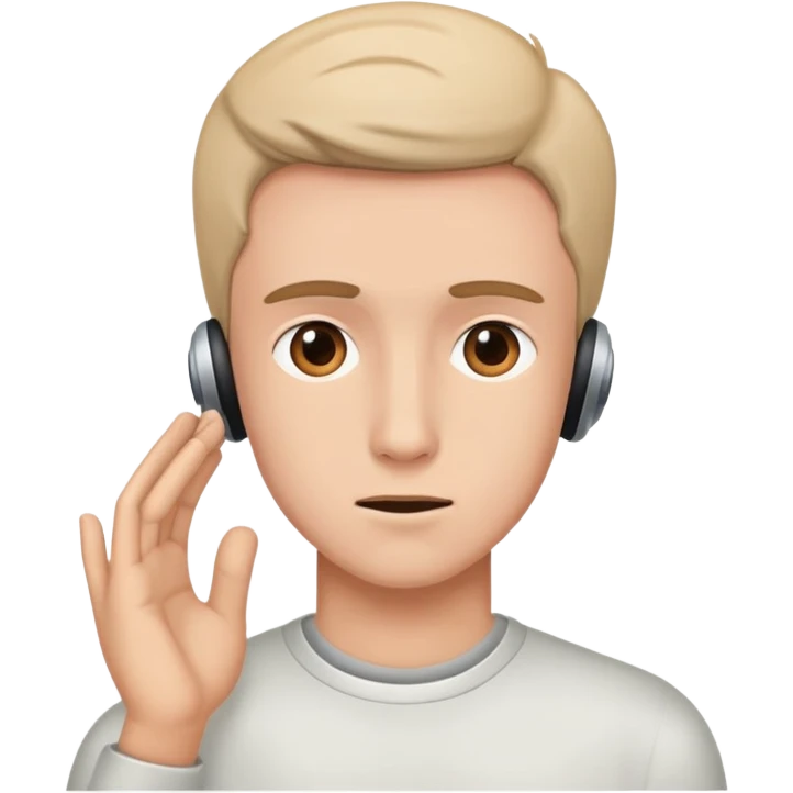 young man hearing defect emoji