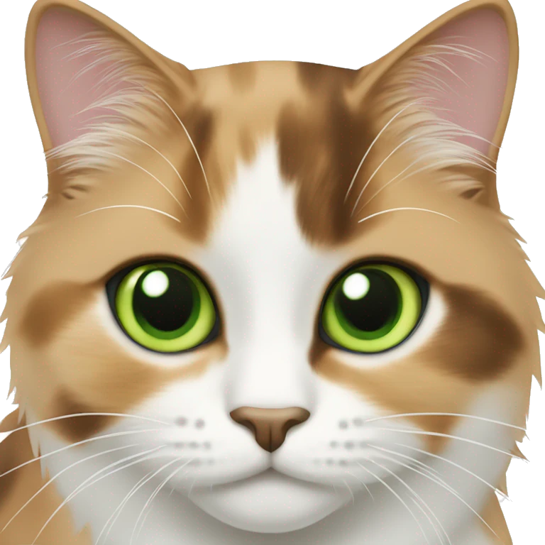 cat calico with green eyes emoji
