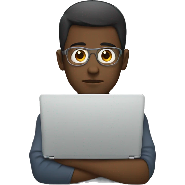 laptop thoughtful emoji