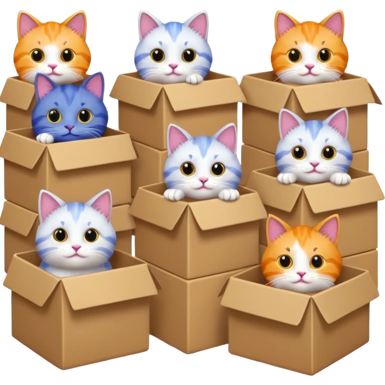 cats in boxes emoji