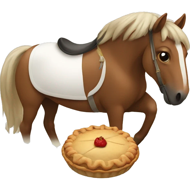 Pie in a horse emoji