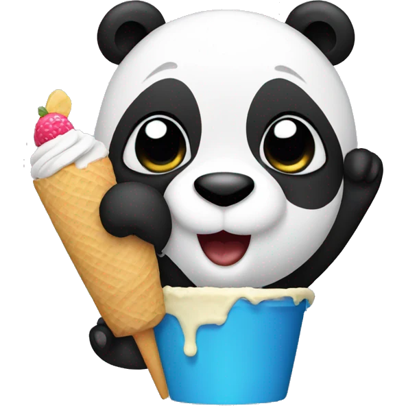 Panda eating ice cream emoji