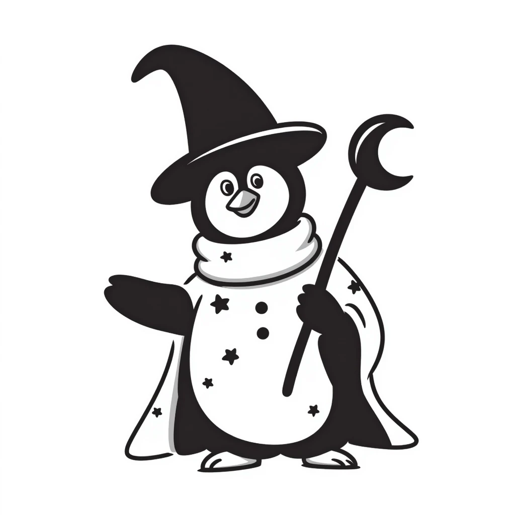 A penguin wizard emoji