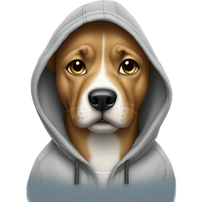 Dog wearing a hoodie  emoji